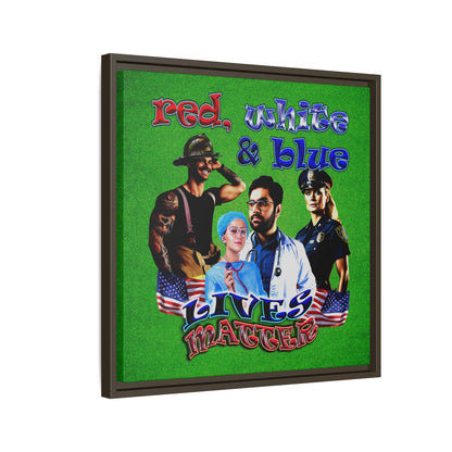 rw&b lives matter - framed canvas art (green turf)