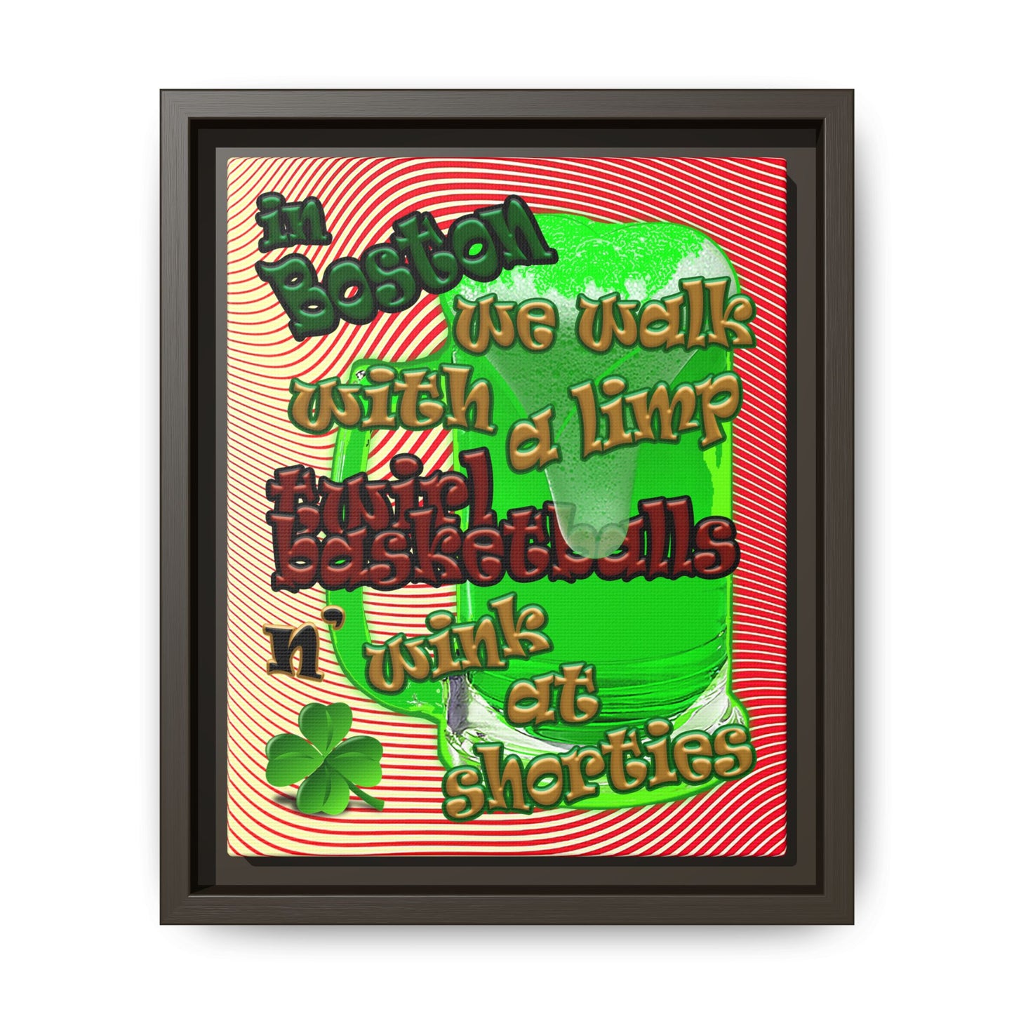 celtics logo - framed canvas art (yellow-orange wave)