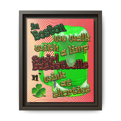 celtics logo - framed canvas art (yellow-orange wave)
