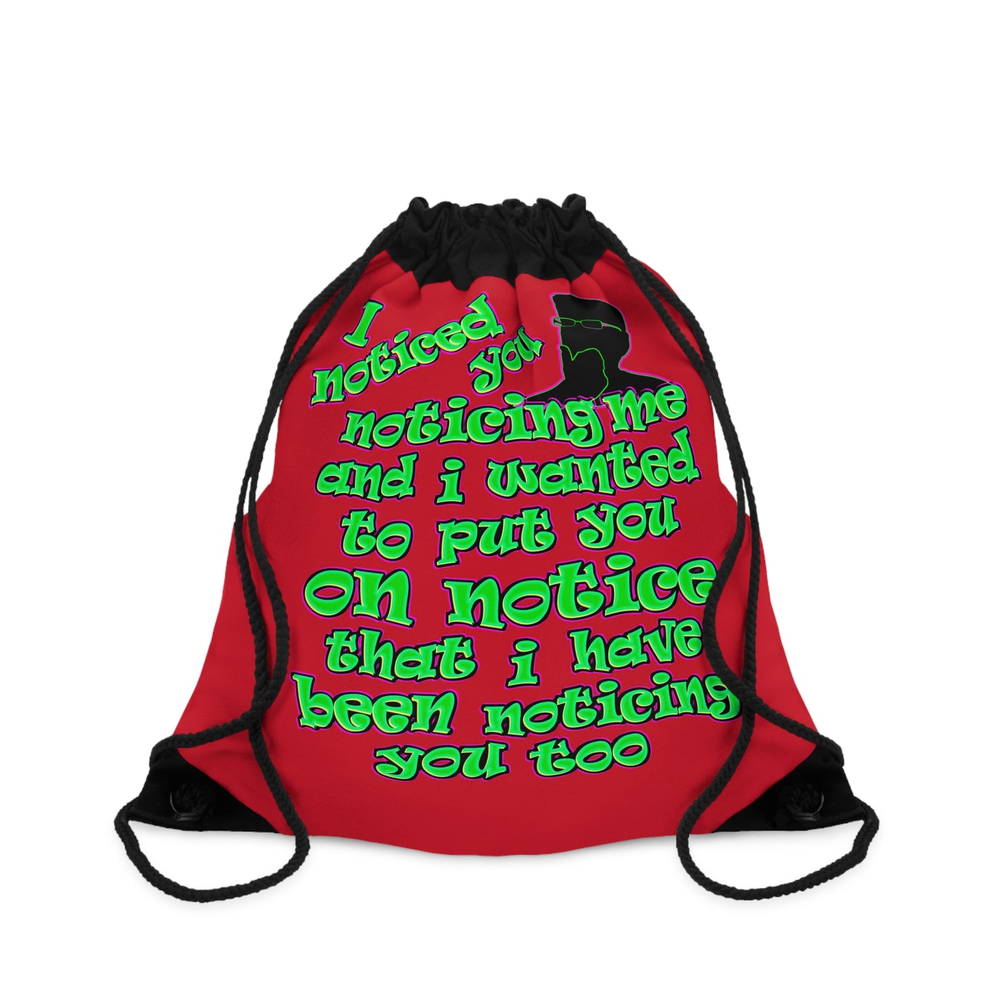 noticed you noticing - Drawstring Bag (dark red)