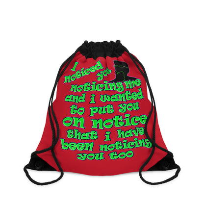 noticed you noticing - Drawstring Bag (dark red)