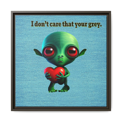 I don't care that your grey - framed canvas art (faded blue)