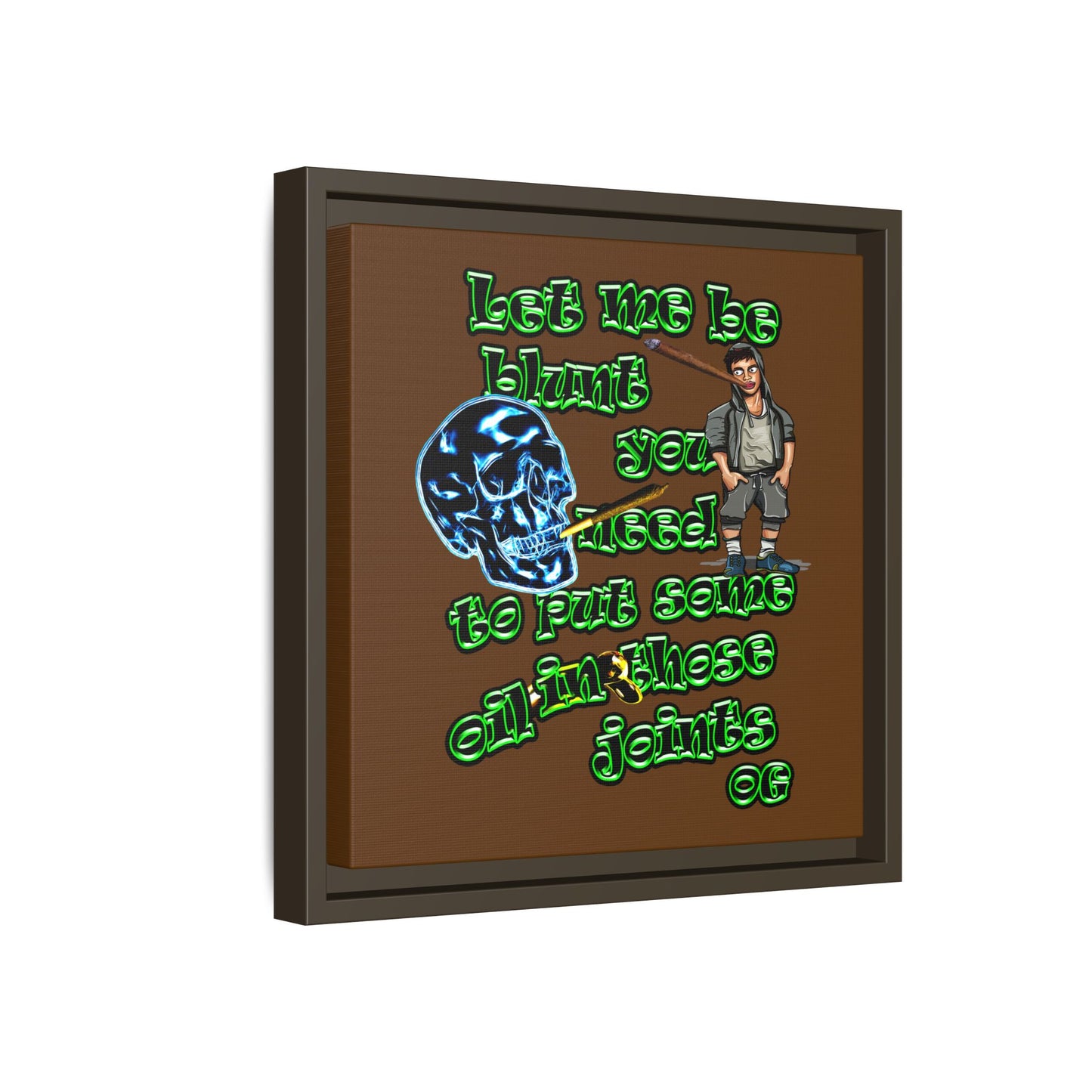 og - framed canvas art (brown)