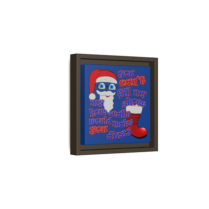 santa's shoes - framed canvas art (dark blue)