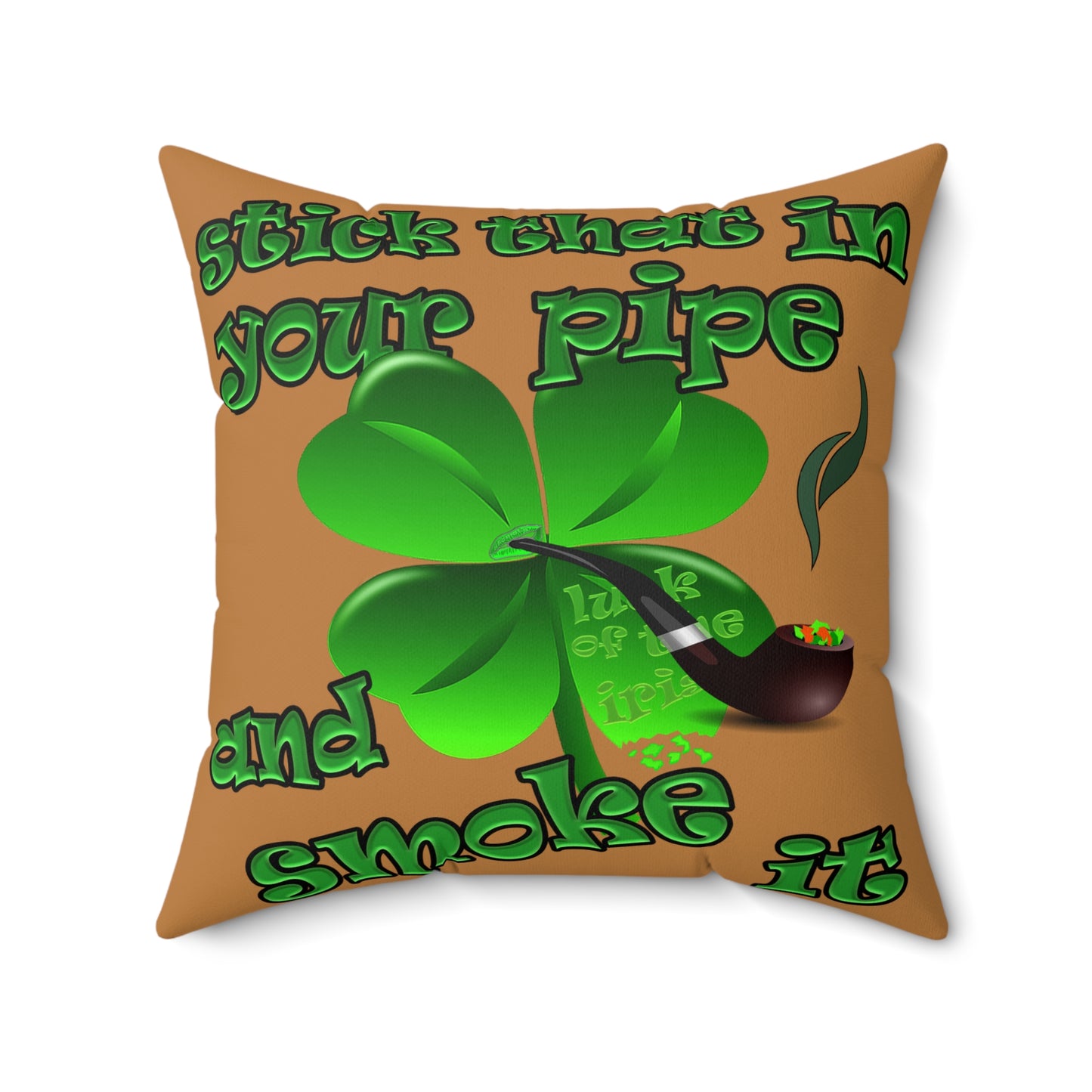 celtics logo - Spun Polyester Square Pillow - (light brown)