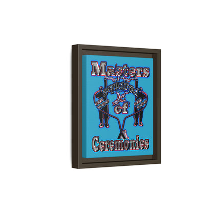 em cee squared - framed canvas art (turquoise)