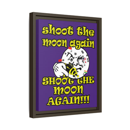 shoot the moon again - framed canvas art (purple)