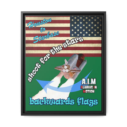shoot for the stars - framed canvas art (dark green)