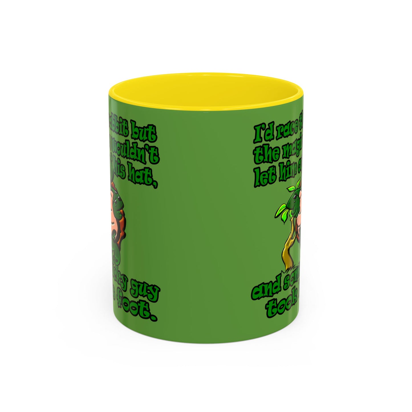 turtle race - Accent Mug (green)