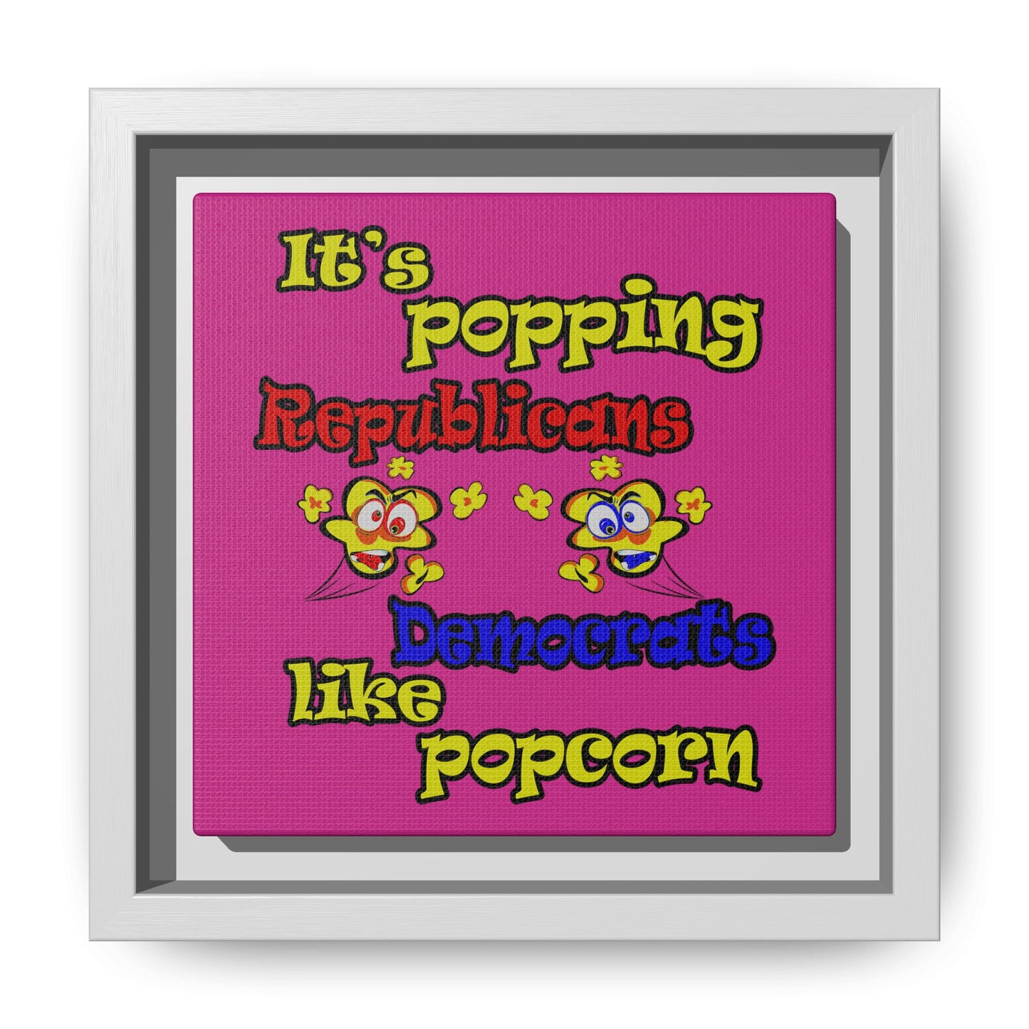 popping like popcorn - framed canvas art (pink)