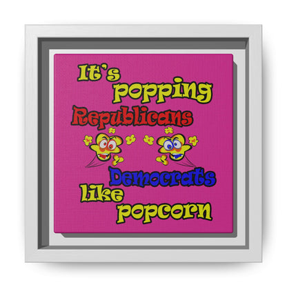 popping like popcorn - framed canvas art (pink)