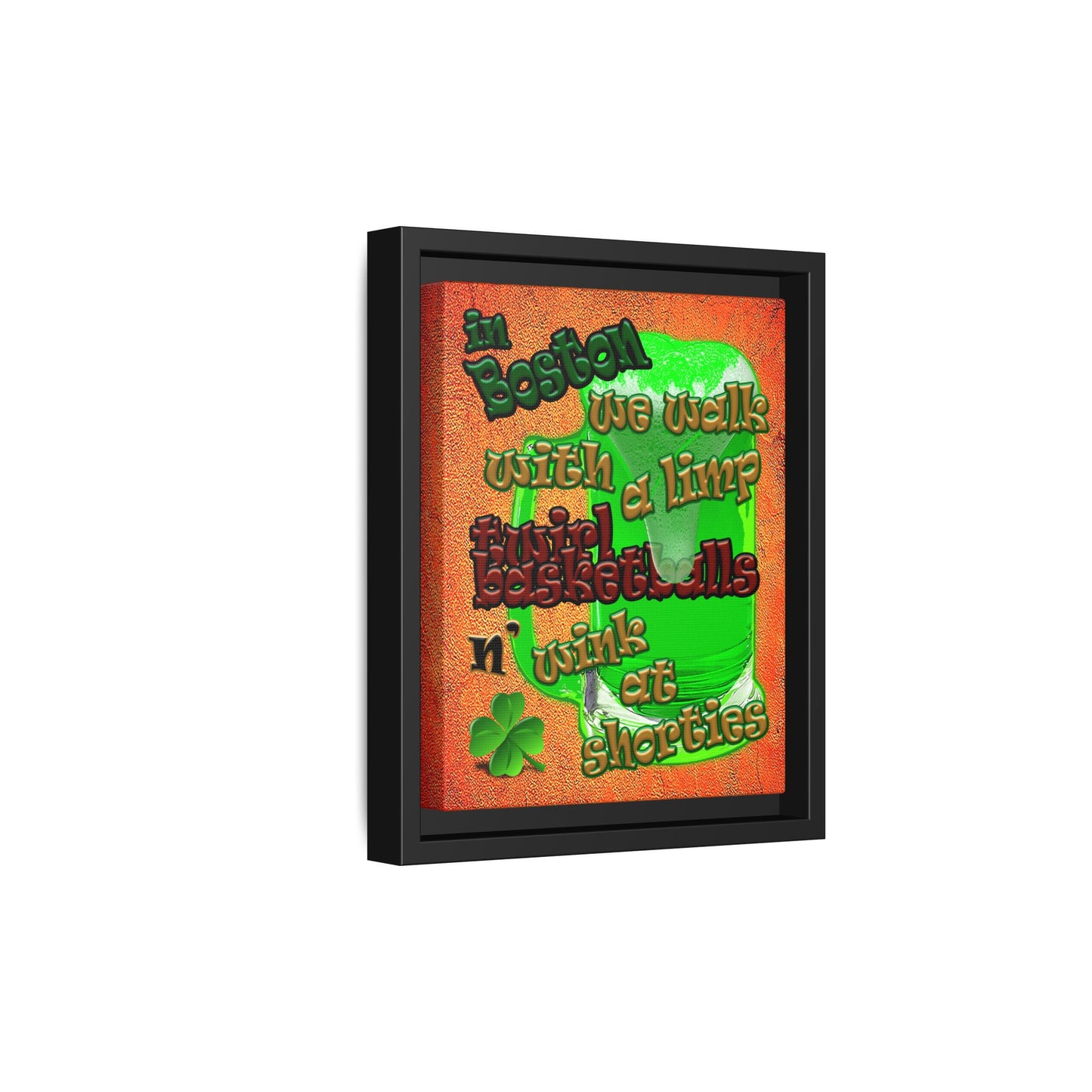 celtics logo - framed canvas art (burnt orange)