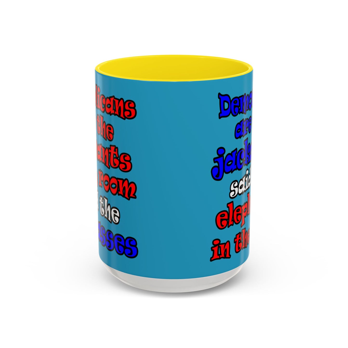 donkeys and elephants - Accent Mug (turquoise)
