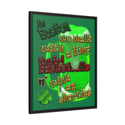 celtics logo - framed canvas art (dark green)