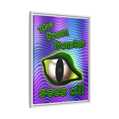 green monster - framed canvas art (purple wave)