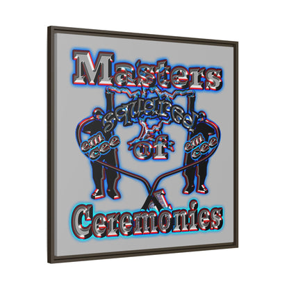 em cee squared - framed canvas art (light grey)