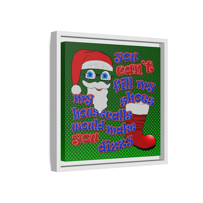 santa's shoes - framed canvas art (logo green)