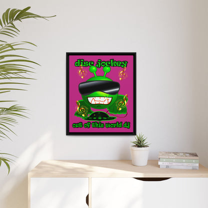 disc jockey - framed canvas art (pink)
