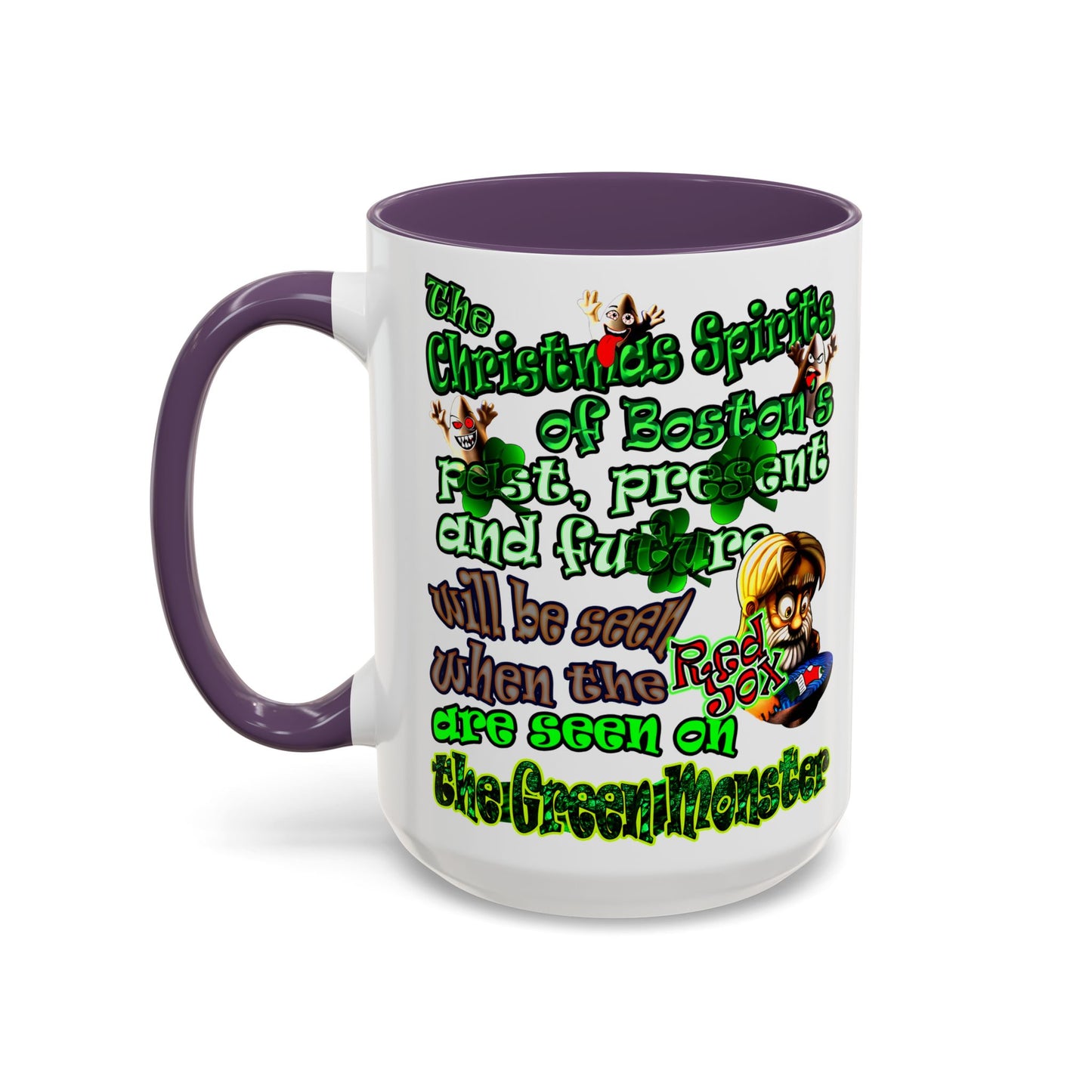 christmas spirits of boston - Accent Mug (white)