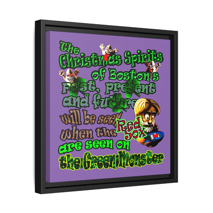 christmas spirits of boston - framed canvas art (light purple)