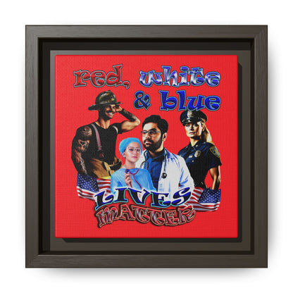 rw&b lives matter - framed canvas art (red)