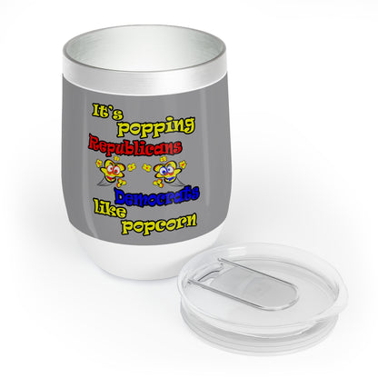 popping like popcorn - Chill Wine Tumbler (grey)