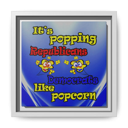 popping like popcorn - framed canvas art (blue-white wave)