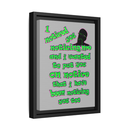 noticed you noticing - framed canvas art (light grey)