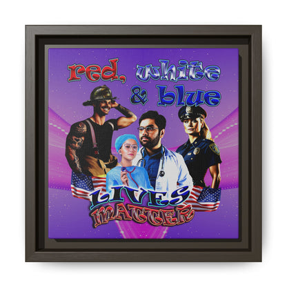 rw&b lives matter - framed canvas art (purple-pink wave)