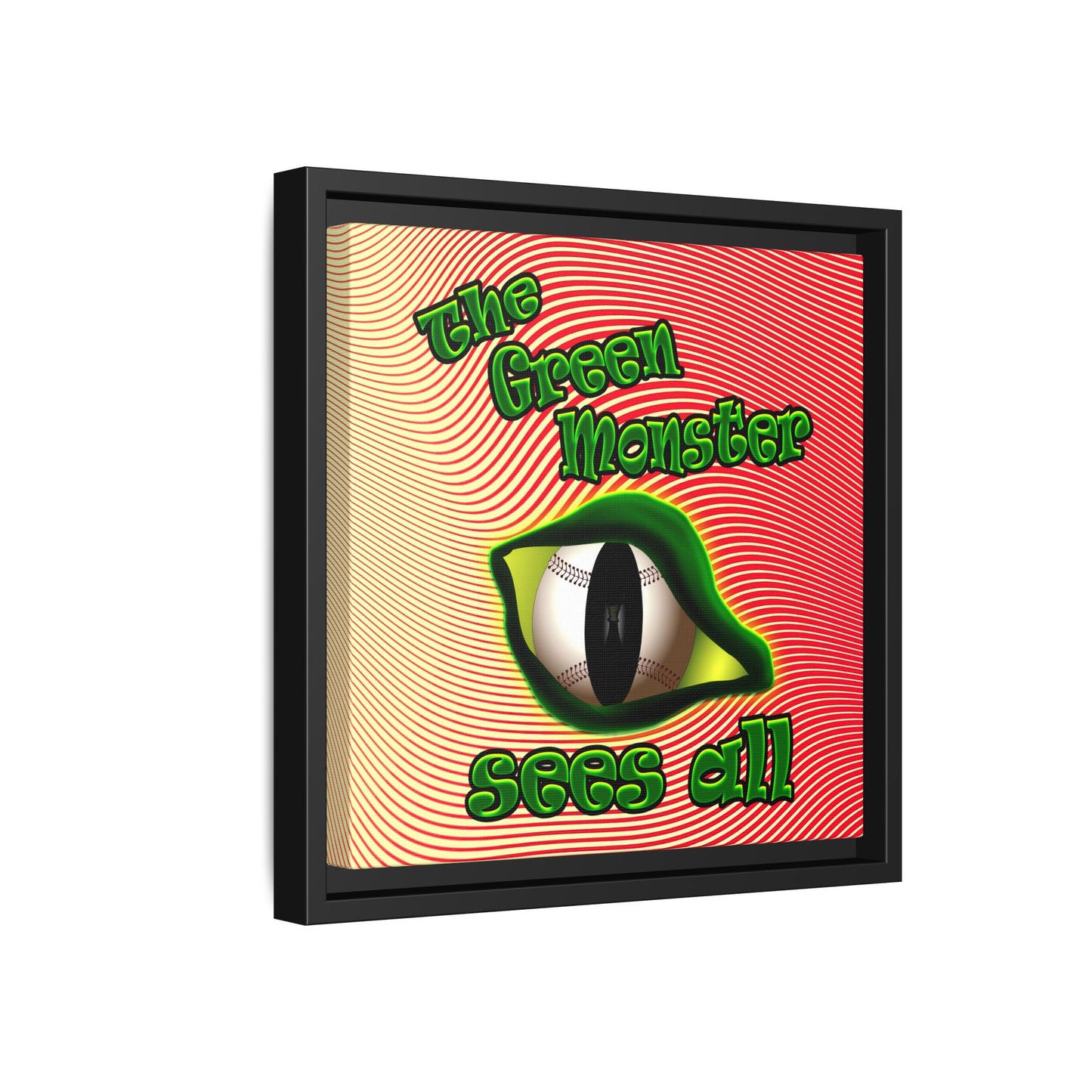 green monster - framed canvas art (yellow-orange wave)