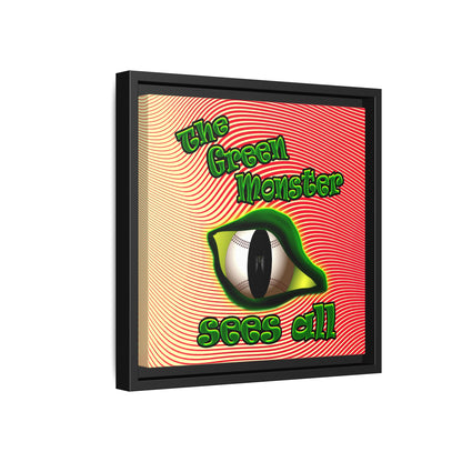 green monster - framed canvas art (yellow-orange wave)