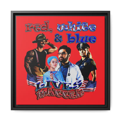 rw&b lives matter - framed canvas art (red)