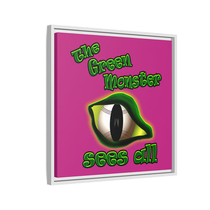 green monster - framed canvas art (pink)