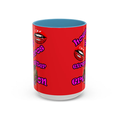 hoes b4 bros - Accent Mug (red)