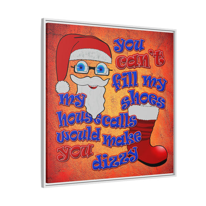 santa's shoes - framed canvas art (burnt orange)