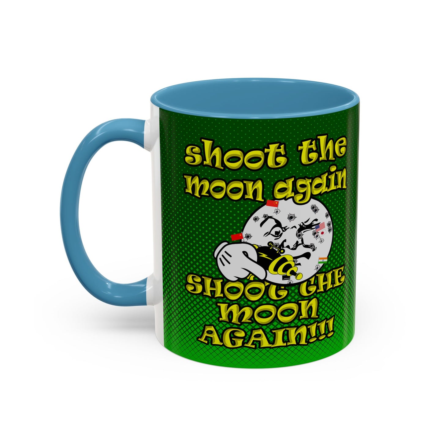 shoot the moon again - Accent Mug (logo green)