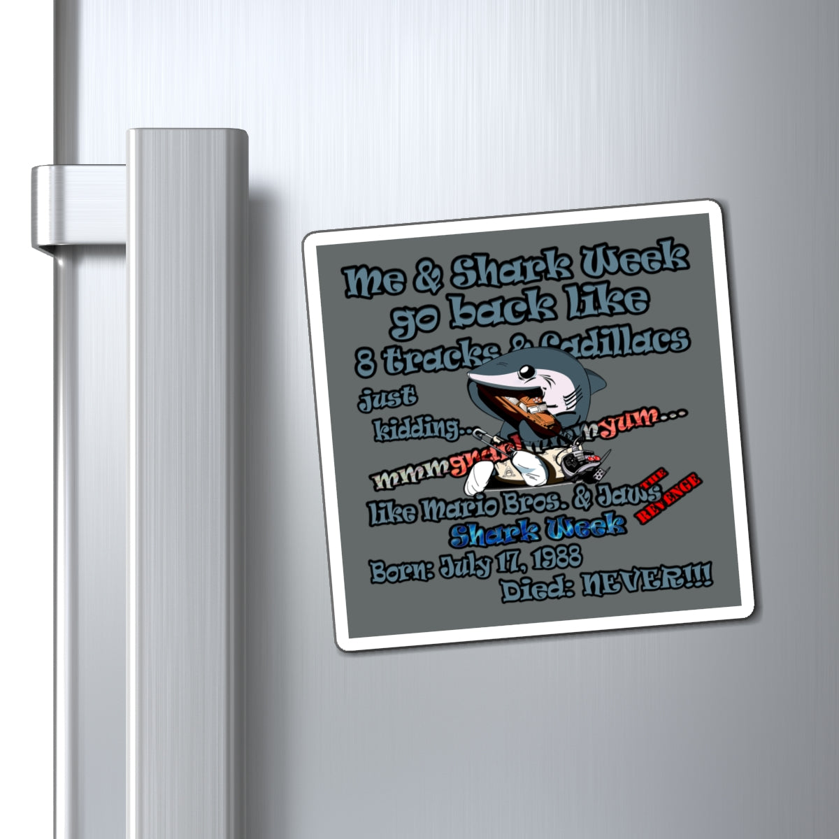 shark week - Magnets - (dark grey)