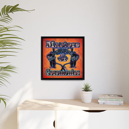 em cee squared - framed canvas art (burnt orange)