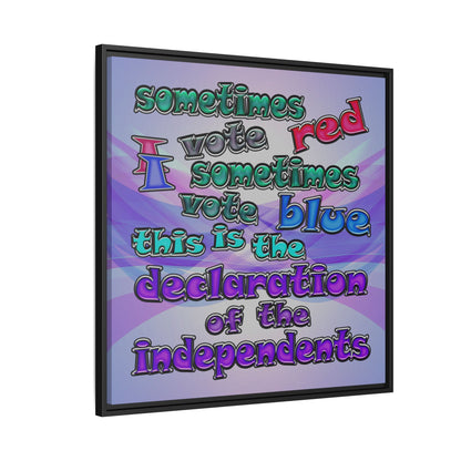 declaration of the independents - framed canvas art (light blue-pink wave)