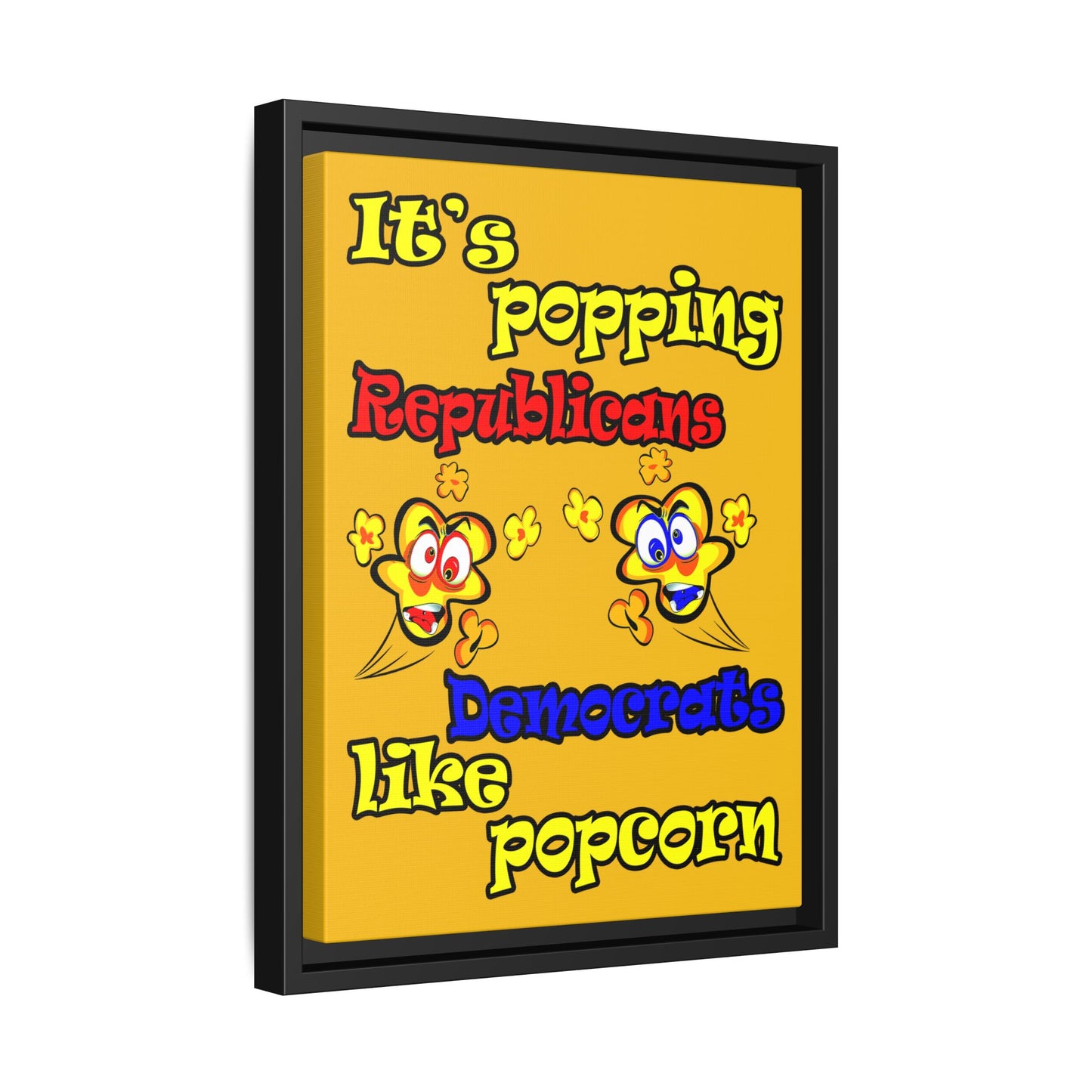 popping like popcorn - framed canvas art (yellow)