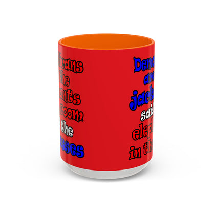donkeys and elephants - Accent Mug (red)