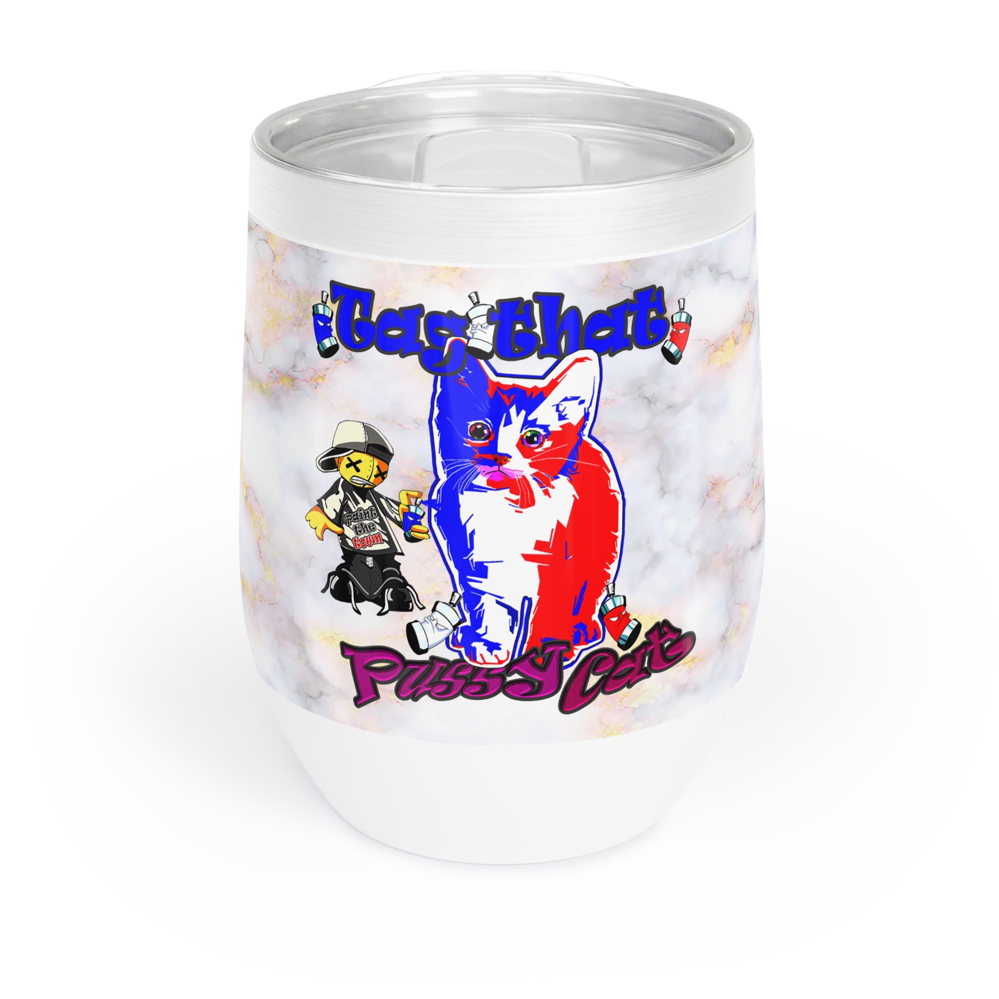 tag that - Chill Wine Tumbler (white marble)