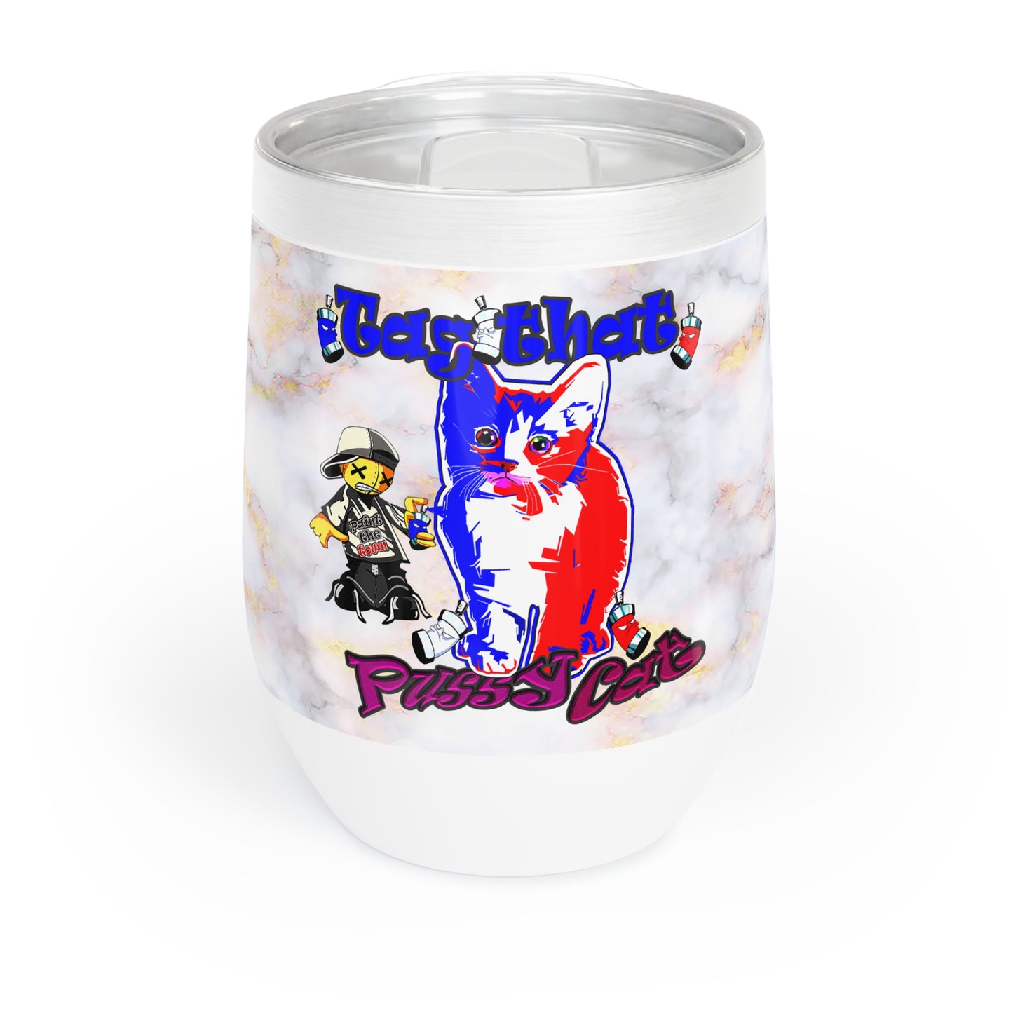 tag that - Chill Wine Tumbler (white marble)