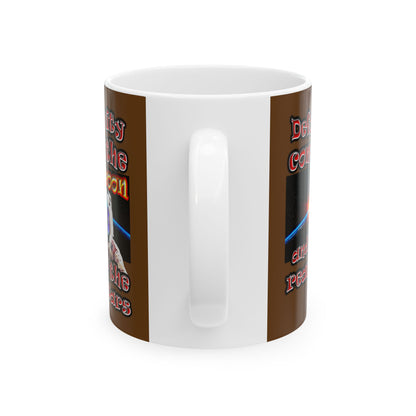 defy conquer reach - White Mug (brown)