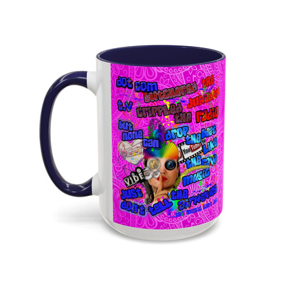 drop the beat - Accent Mug (pink swirl)