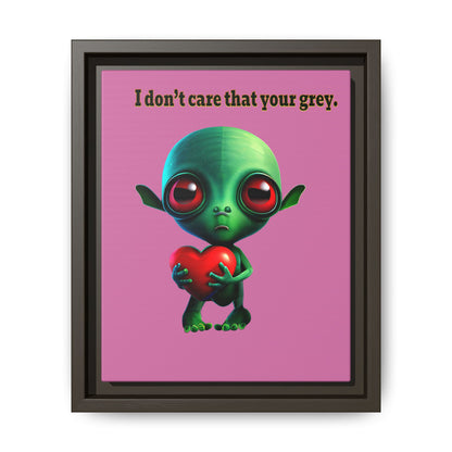 I don't care that your grey - framed canvas art (light pink)