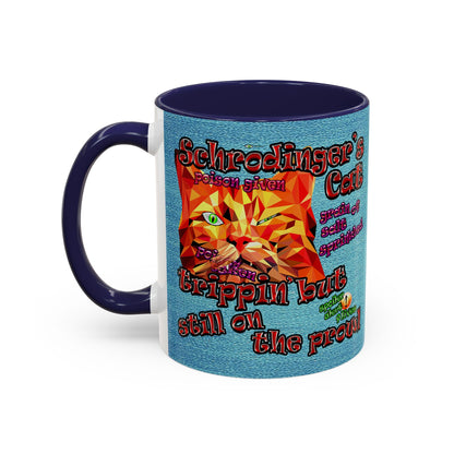 schrodinger's cat - Accent Mug (faded blue)