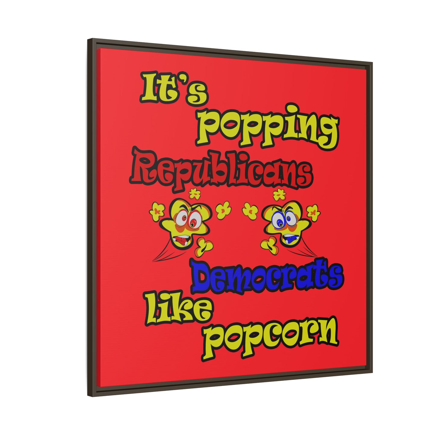 popping like popcorn - framed canvas art (red)
