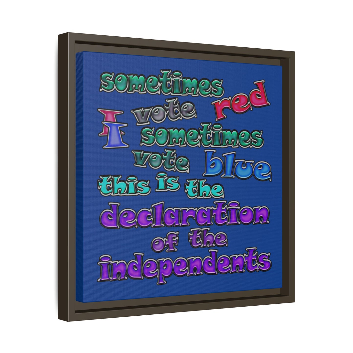 declaration of the independents - framed canvas art (dark blue)