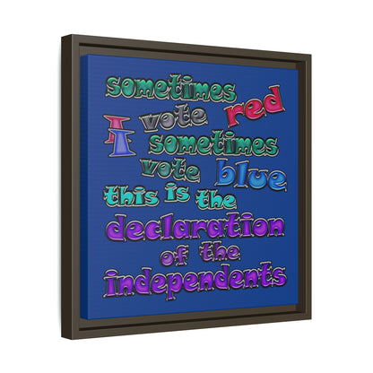 declaration of the independents - framed canvas art (dark blue)